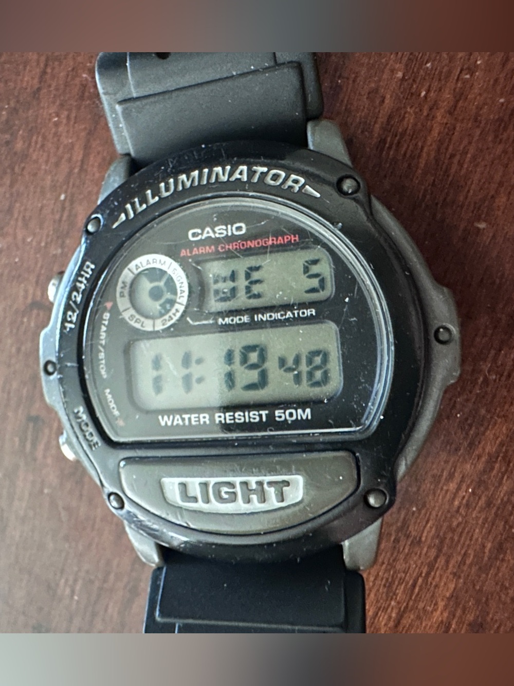 Casio Black Digital Illuminator Watch with Silver Accents